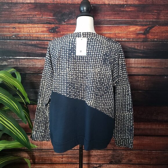 NWT Passion Lilie Indra Sweater Top L Blue Teardrop Organic Cotton - Picture 4 of 10